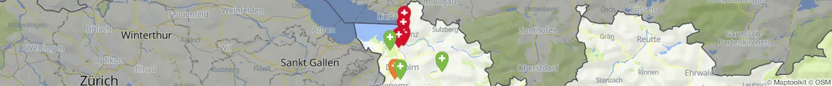 Kartenansicht für Apotheken-Notdienste in der Nähe von Hohenweiler (Bregenz, Vorarlberg)